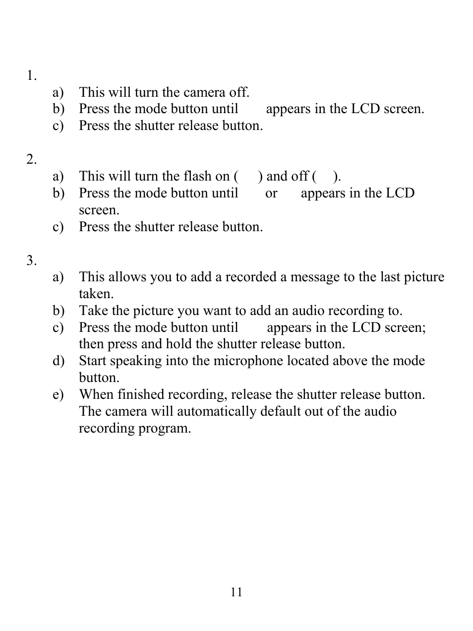 Using the optional features | GE 98073 GE Ultracam User Manual | Page 11 / 27