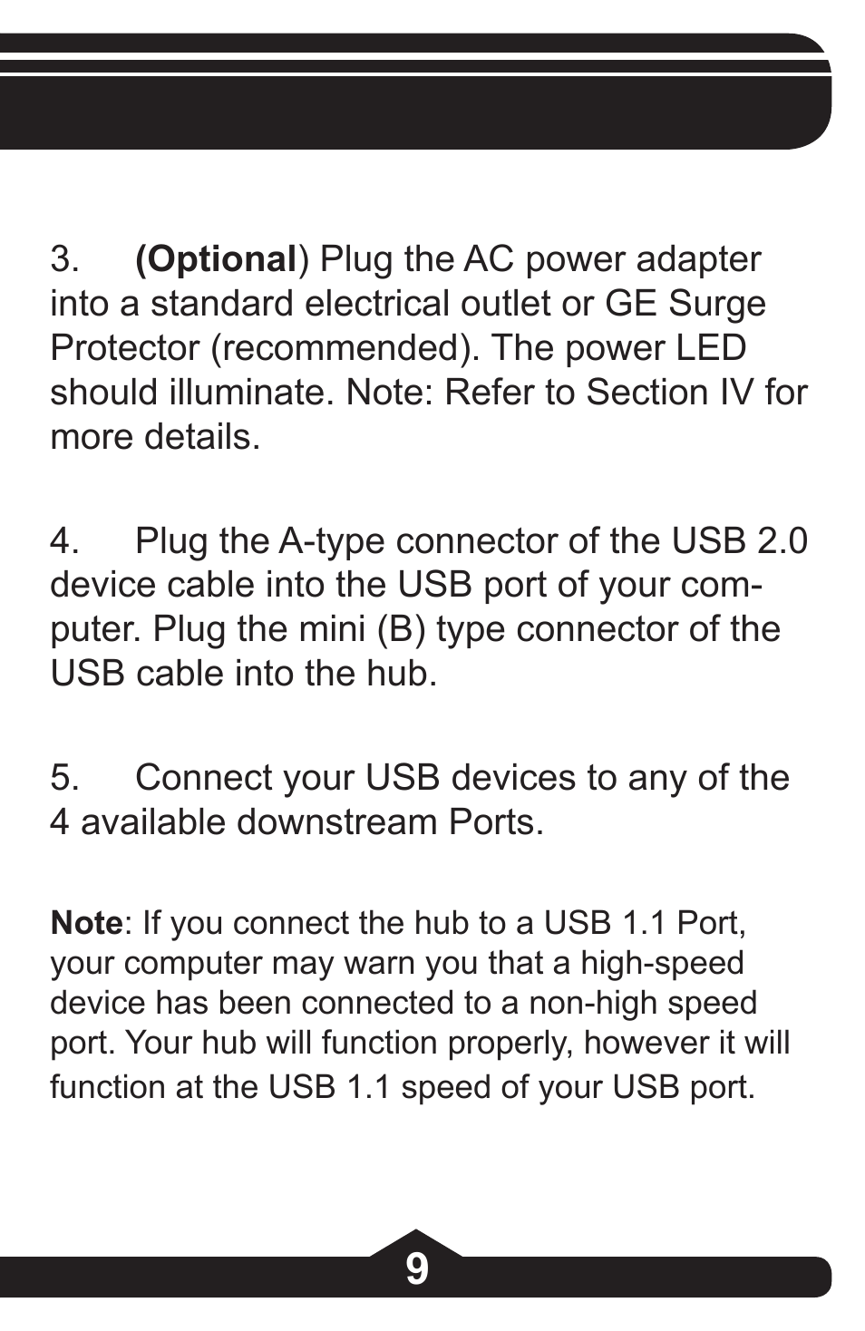 GE 97864 GE Executive Series 4-Port USB 2.0 Hub User Manual | Page 9 / 28