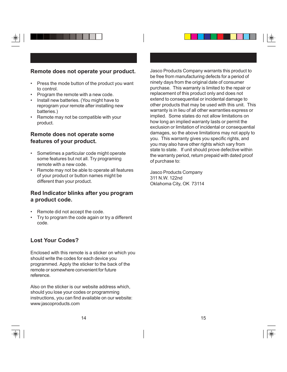 GE 24922 GE Universal Remote 6 Device User Manual | Page 8 / 9