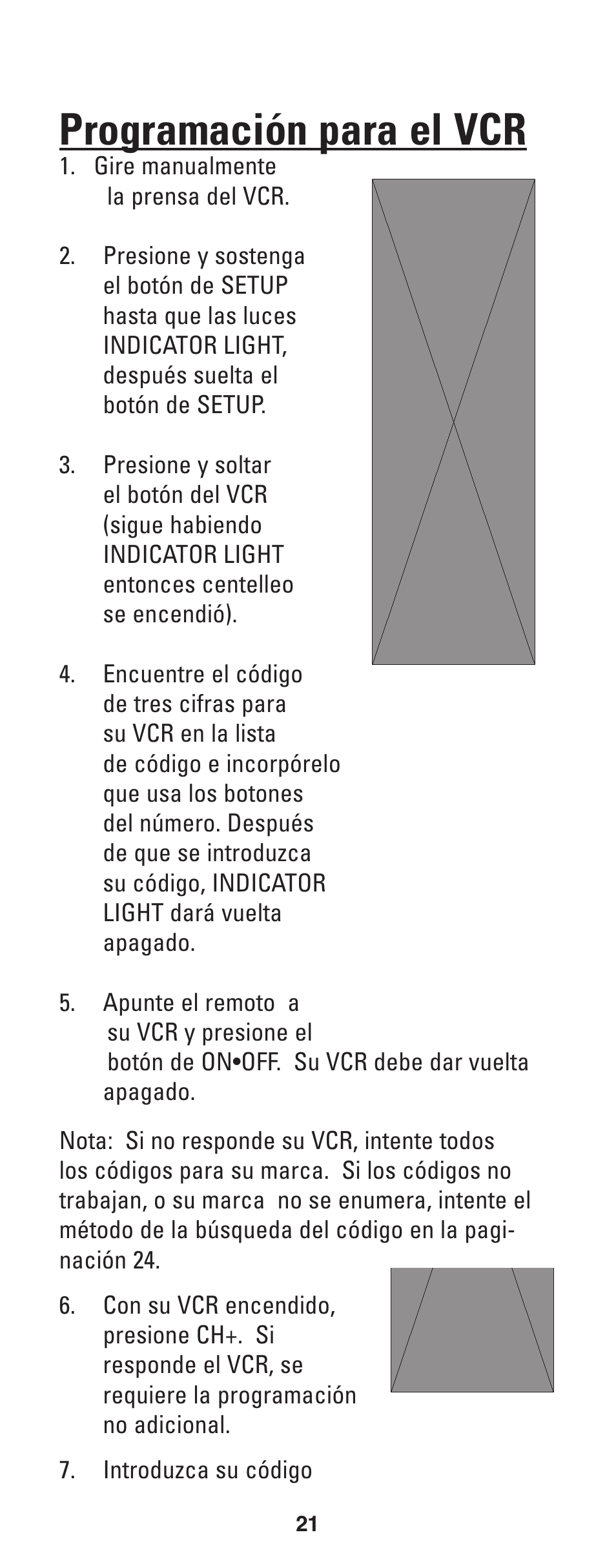 Programación para el vcr | GE RM24933 User Manual | Page 22 / 33