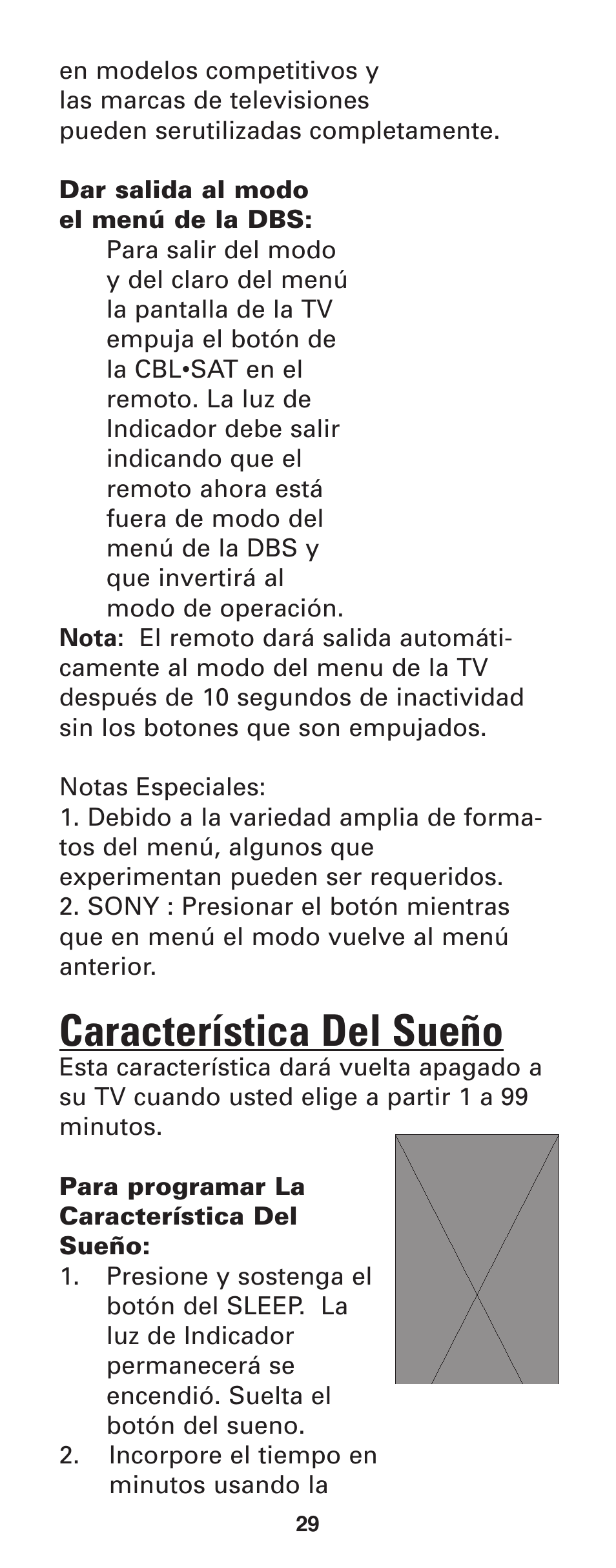 Característica del sueño | GE RM24933 User Manual | Page 30 / 33