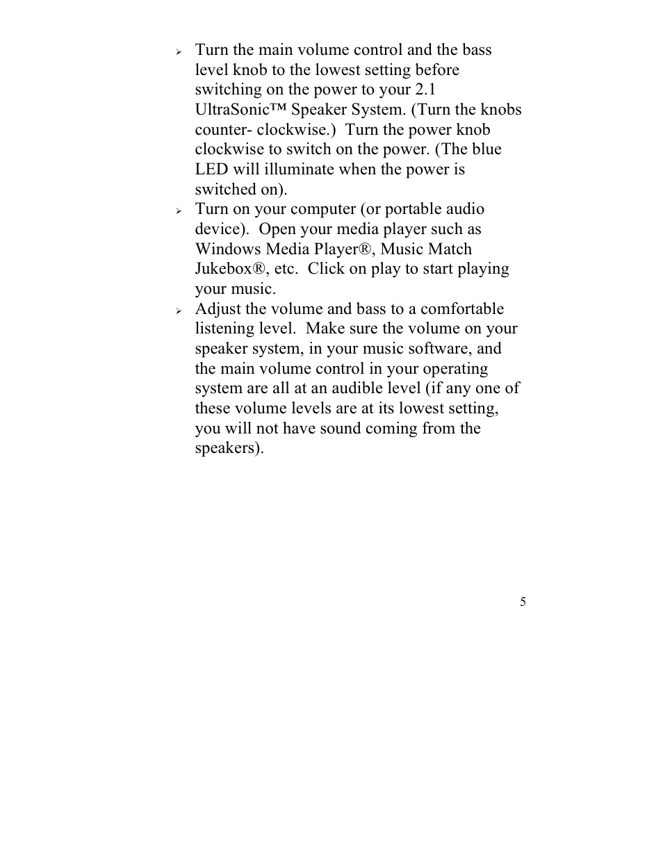 GE 98012 GE UltraSonic 2.1 Speakers User Manual | Page 5 / 6