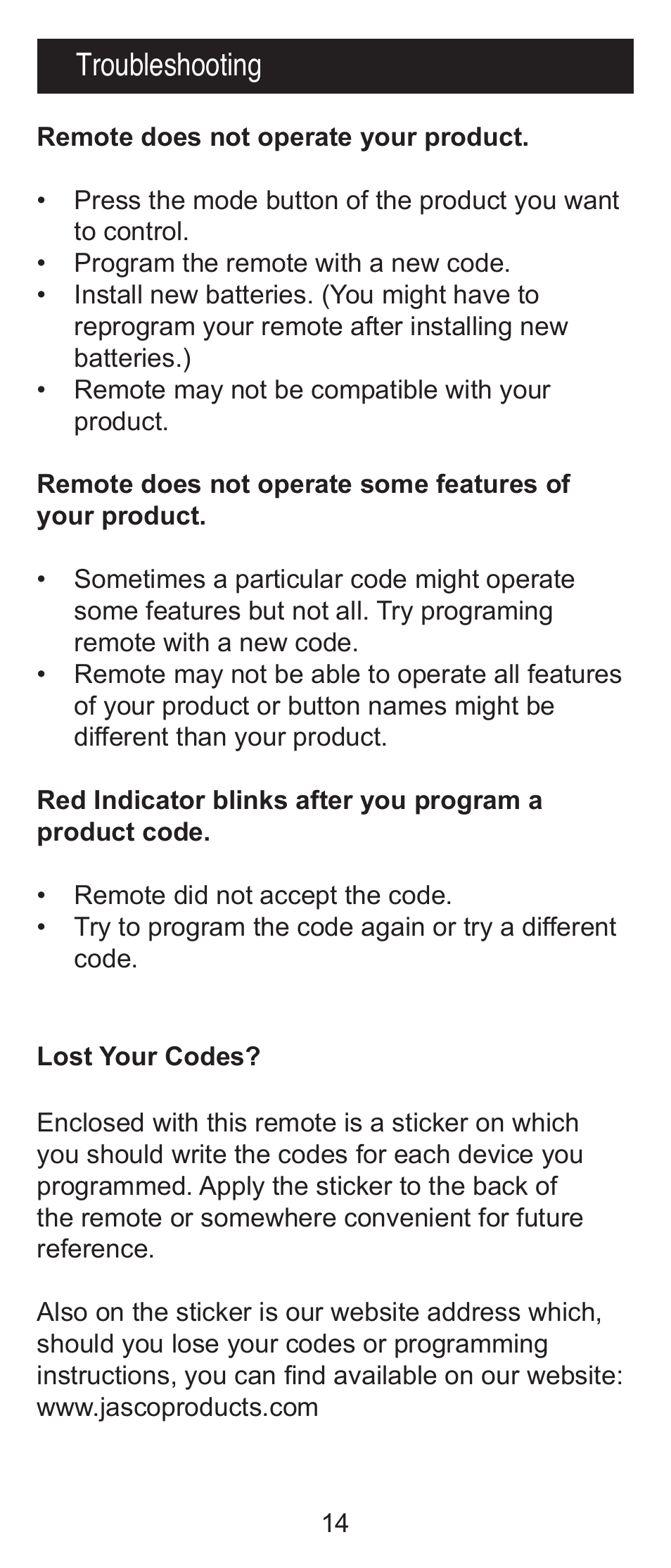 Troubleshooting | GE RM24918 User Manual | Page 14 / 16