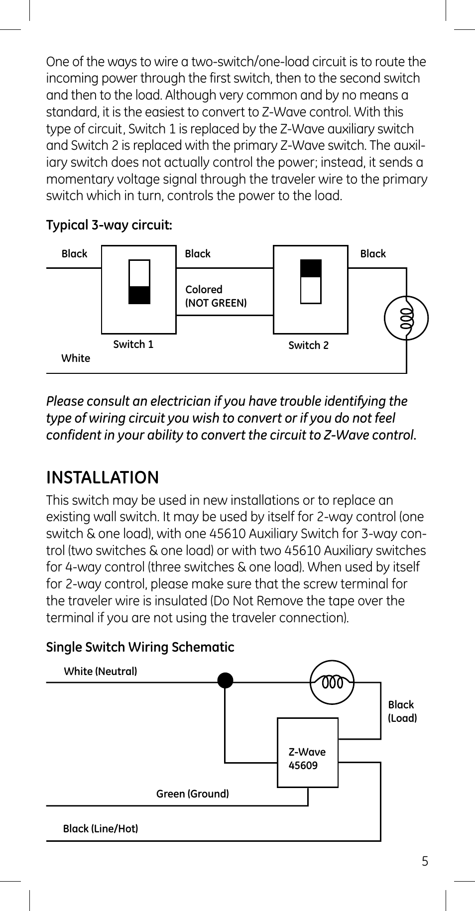Installation | Jasco 45609 User Manual | Page 5 / 13