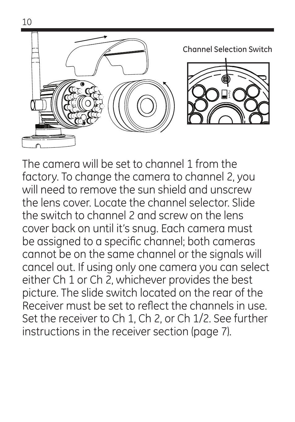 GE 45246 GE Wireless Color Camera with AV Receiver User Manual | Page 10 / 24
