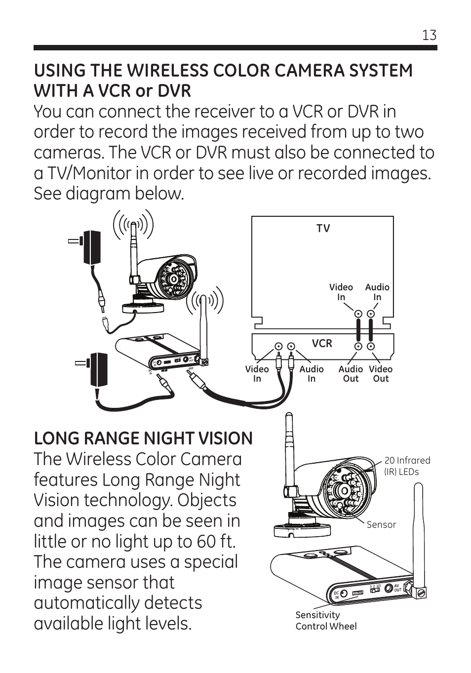 GE 45246 GE Wireless Color Camera with AV Receiver User Manual | Page 13 / 24