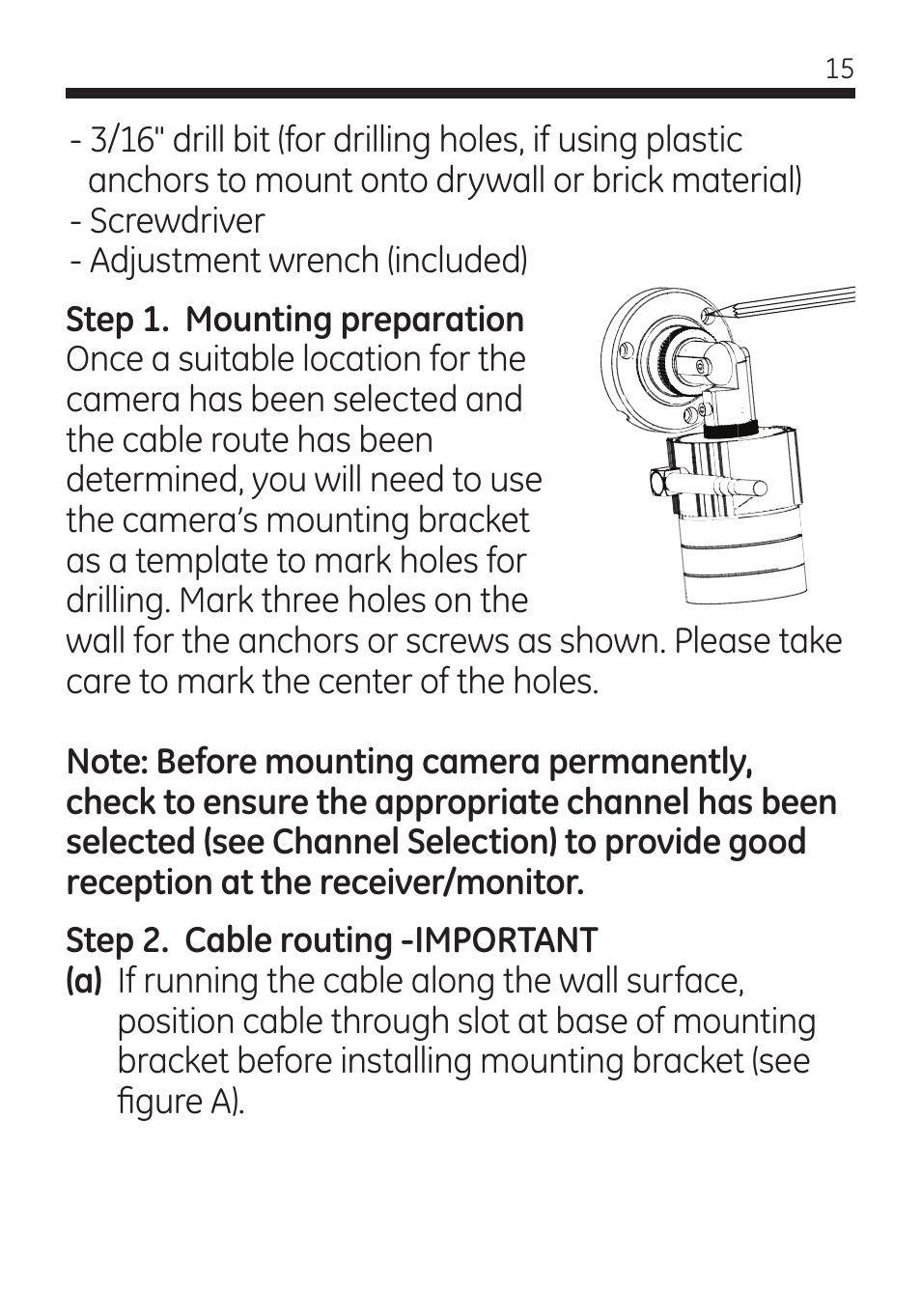 GE 45246 GE Wireless Color Camera with AV Receiver User Manual | Page 15 / 24