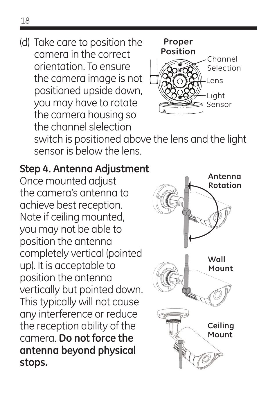 GE 45246 GE Wireless Color Camera with AV Receiver User Manual | Page 18 / 24