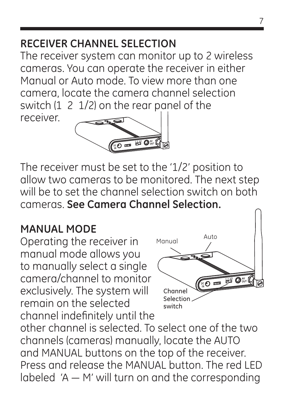 GE 45246 GE Wireless Color Camera with AV Receiver User Manual | Page 7 / 24