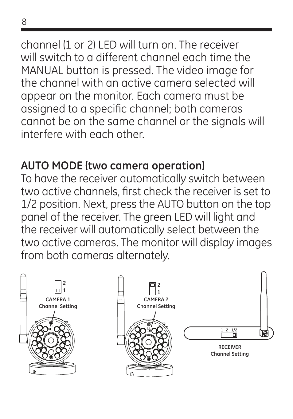 GE 45246 GE Wireless Color Camera with AV Receiver User Manual | Page 8 / 24