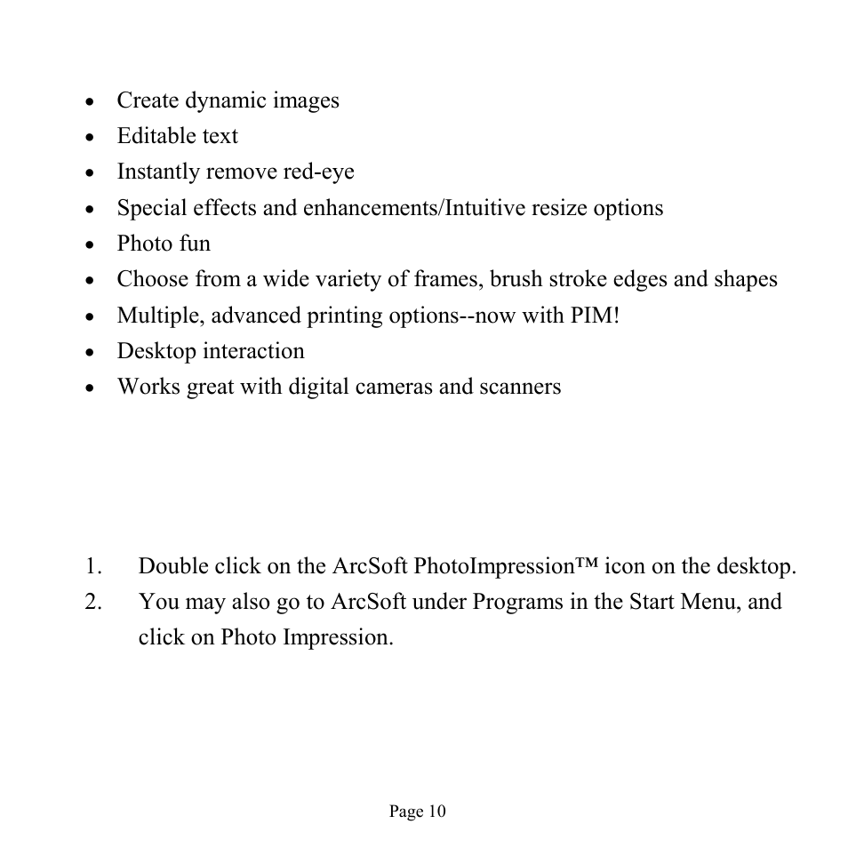 Features include | GE 98756 GE Minicam Pro User Manual | Page 10 / 22
