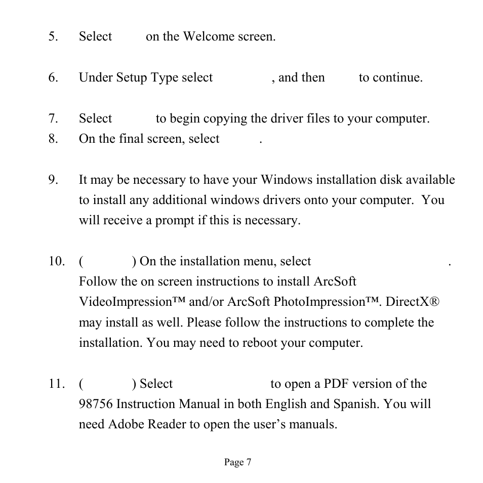 GE 98756 GE Minicam Pro User Manual | Page 7 / 22