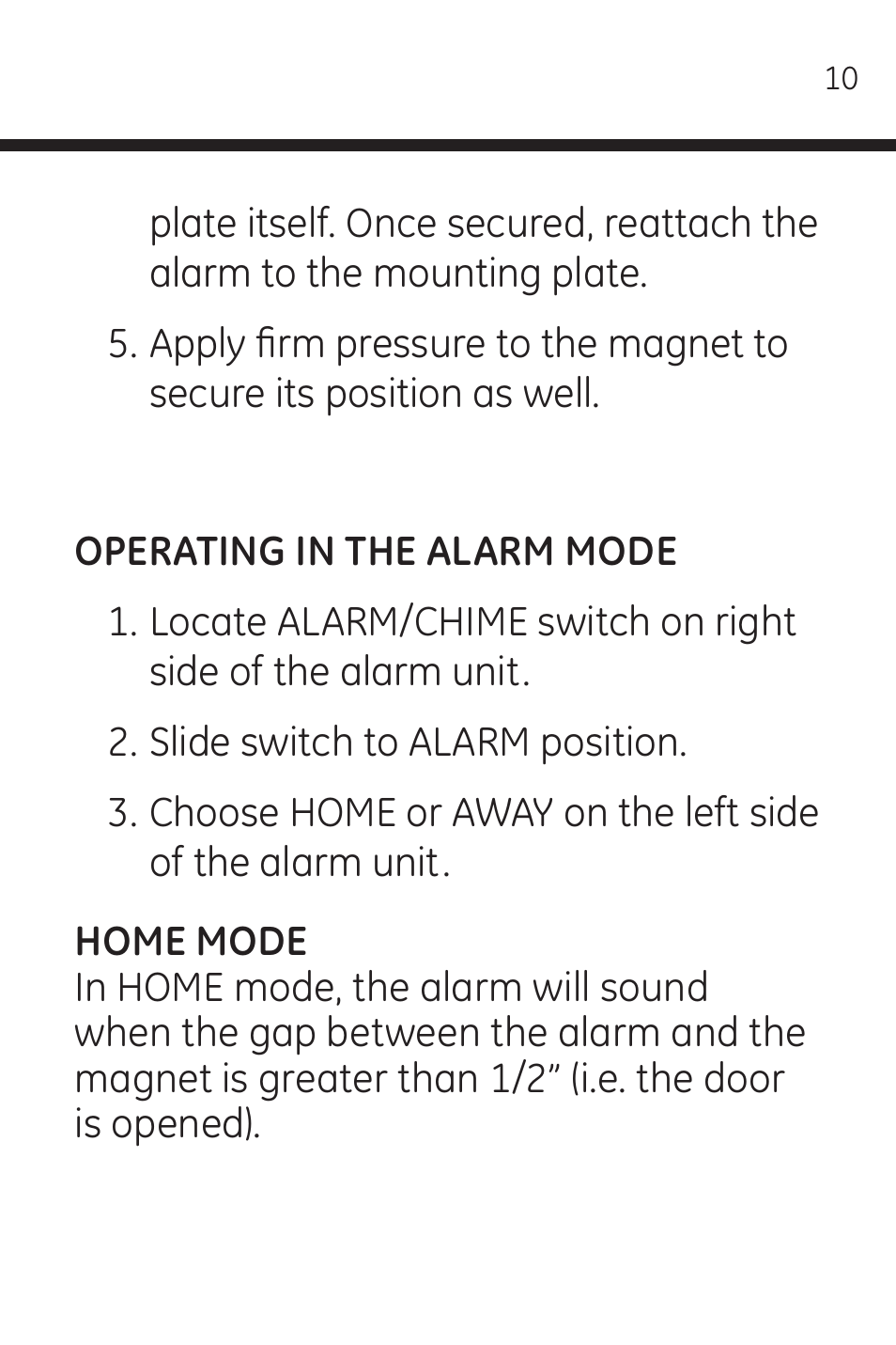 GE 45117 GE Wireless Door Alarm with Programmable Keypad User Manual | Page 10 / 33