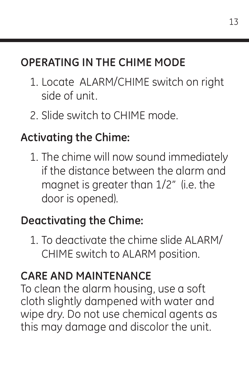 GE 45117 GE Wireless Door Alarm with Programmable Keypad User Manual | Page 13 / 33