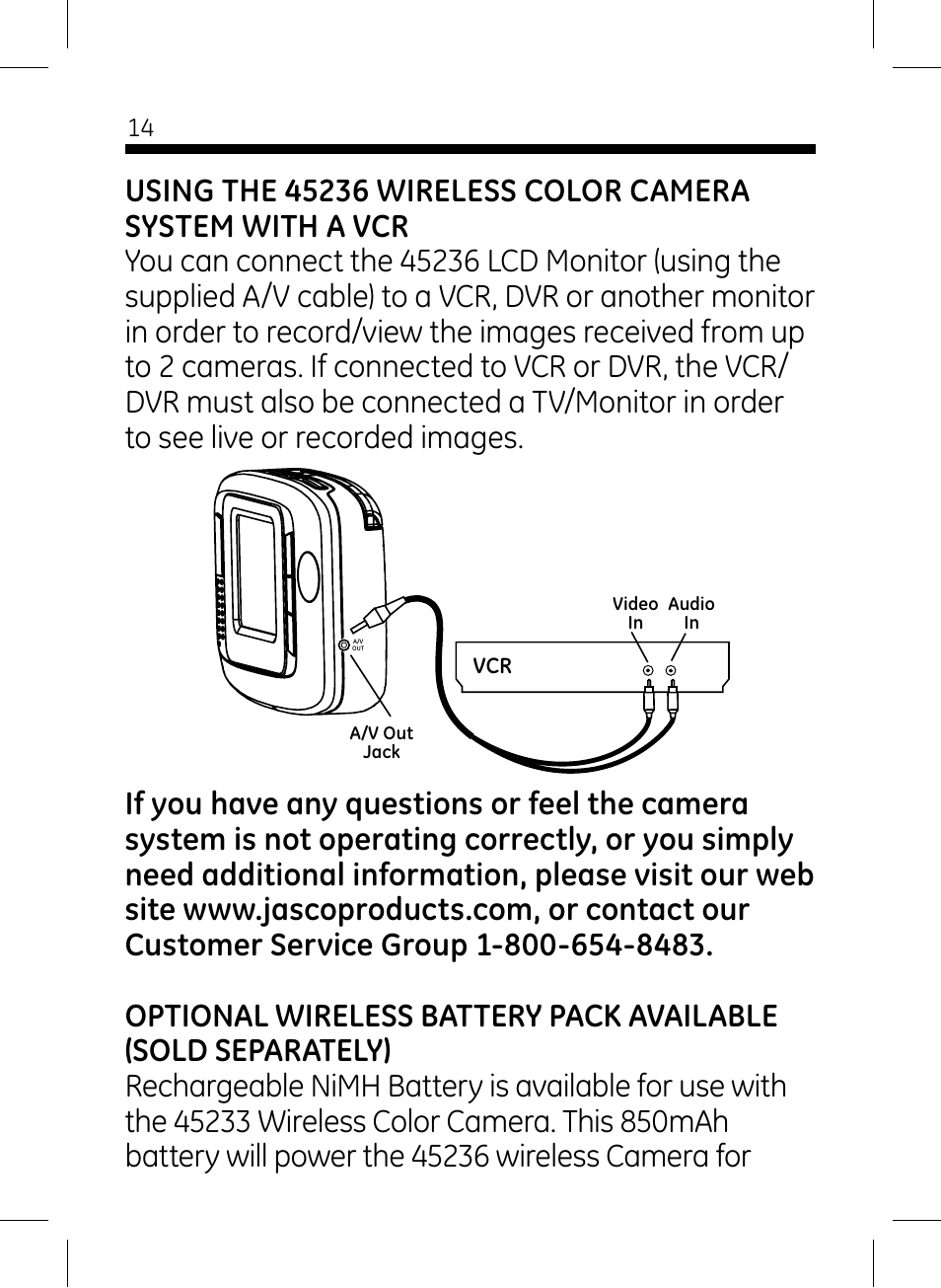 GE 45236 GE Wireless Color Camera with Portable LCD Monitor User Manual | Page 14 / 18