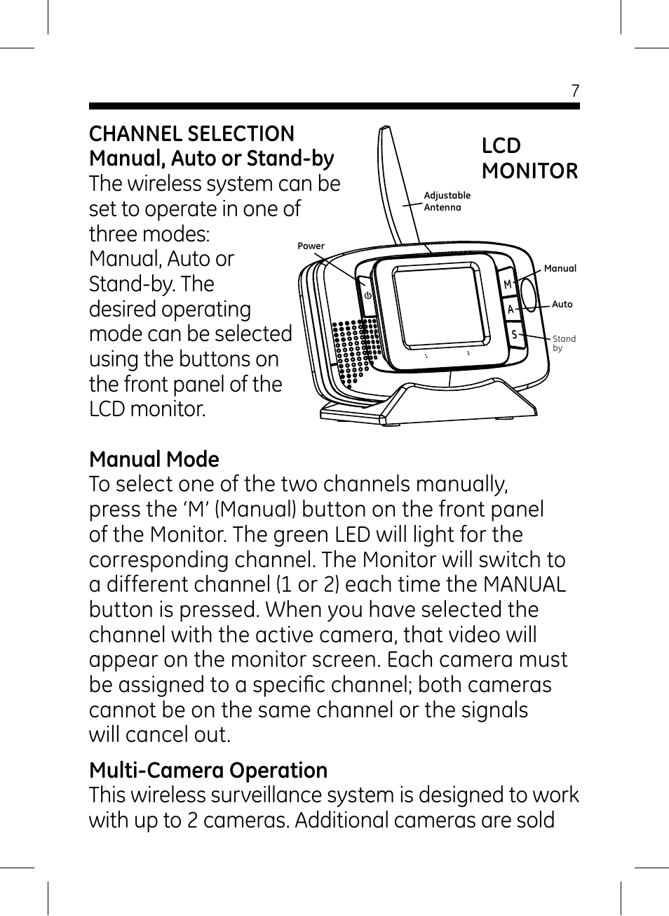 GE 45236 GE Wireless Color Camera with Portable LCD Monitor User Manual | Page 7 / 18