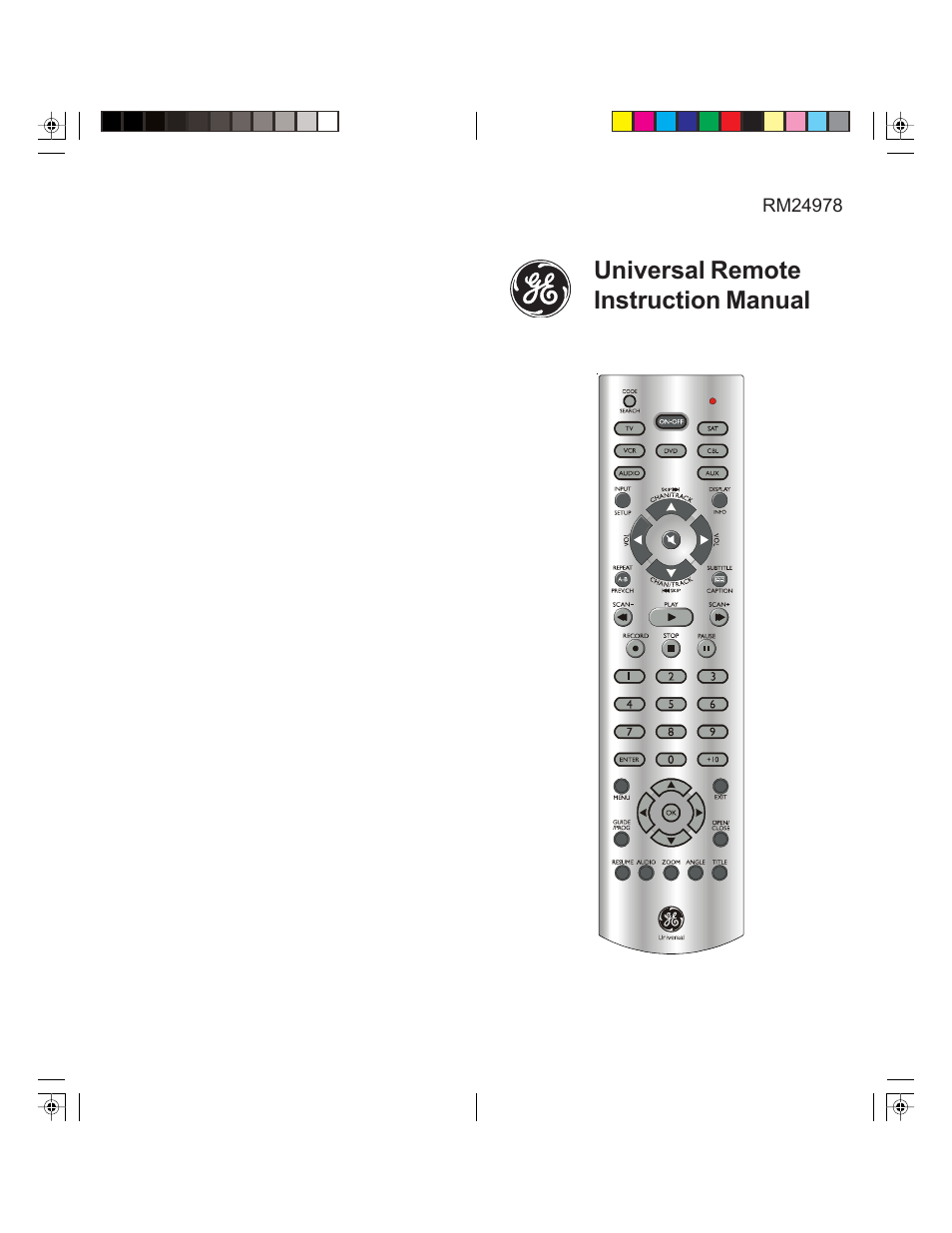 Jasco RM24978 User Manual | 9 pages