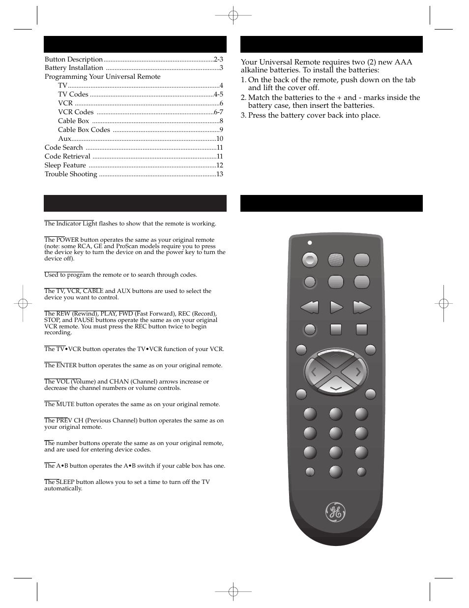GE RM94902 User Manual | 8 pages
