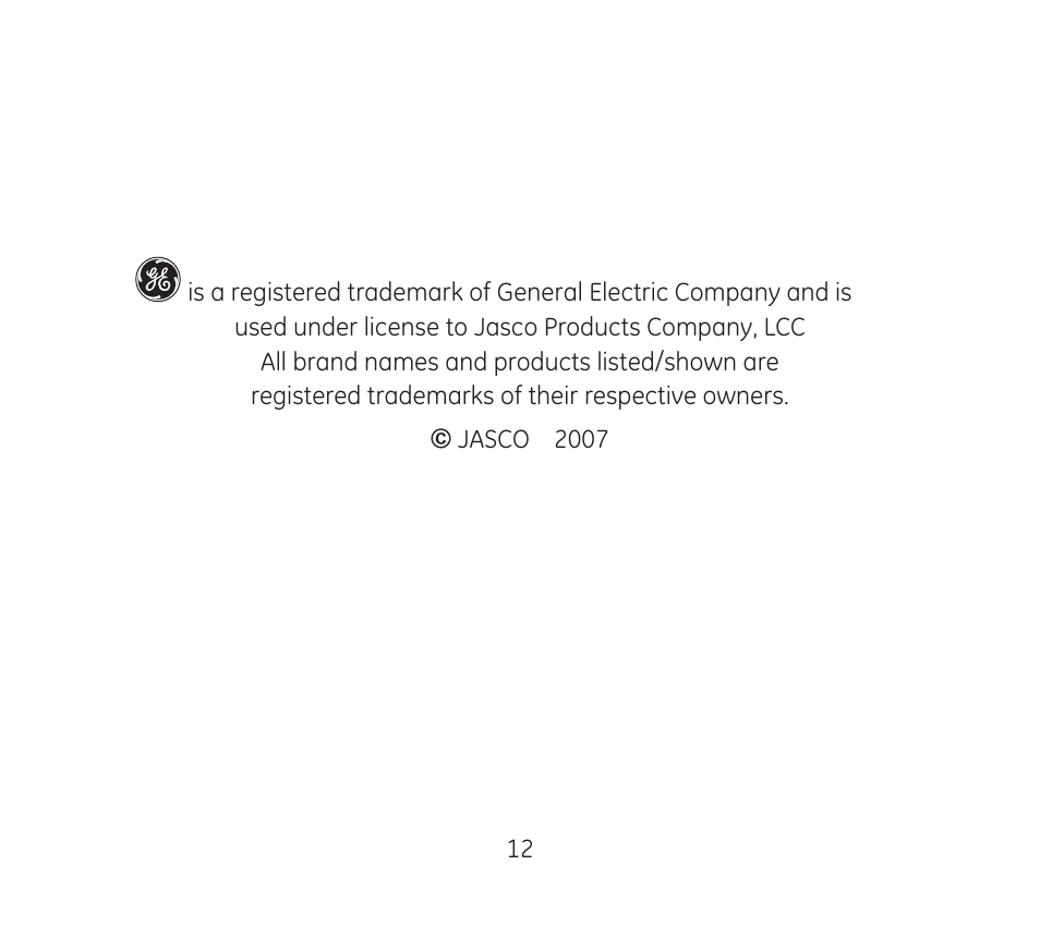 GE 97651 GE Digital FM Transmitter User Manual | Page 12 / 12