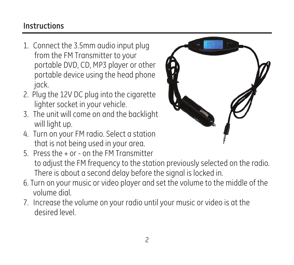 GE 97651 GE Digital FM Transmitter User Manual | Page 2 / 12