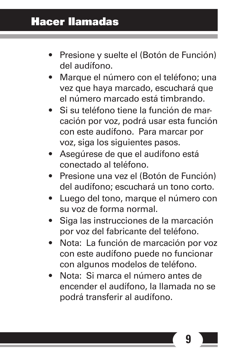 Hacer llamadas | GE 86712 GE Bluetooth Headset User Manual | Page 20 / 23