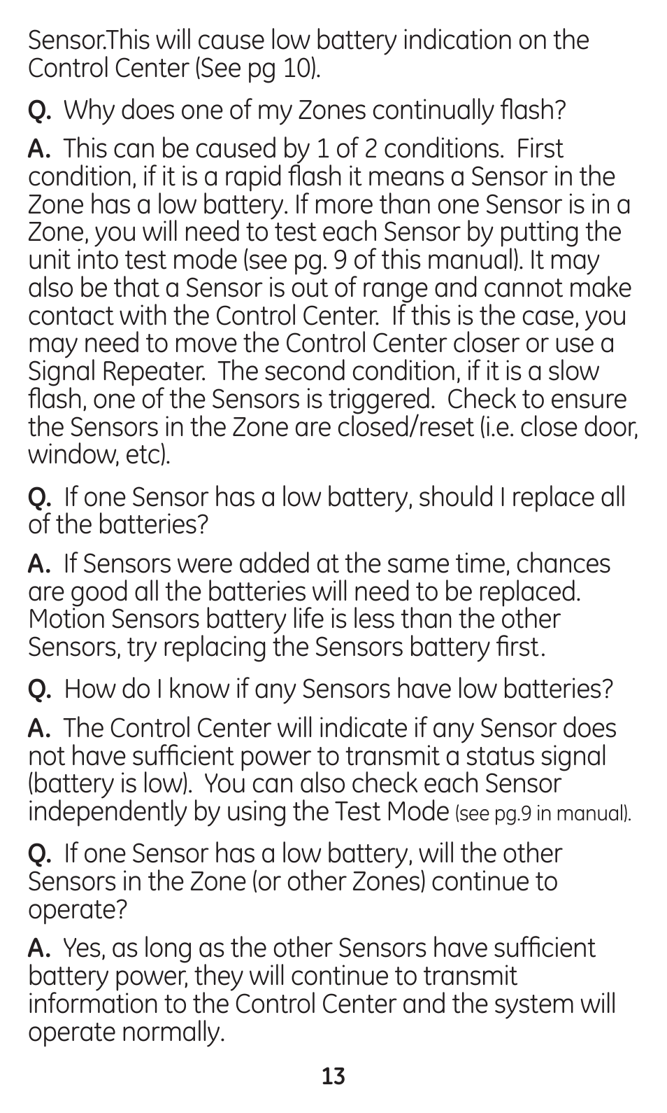 GE 45132 GE Choice Alert Motion Sensor User Manual | Page 13 / 16