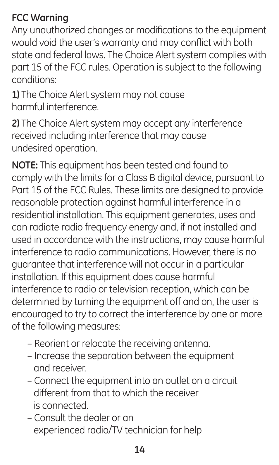 GE 45132 GE Choice Alert Motion Sensor User Manual | Page 14 / 16