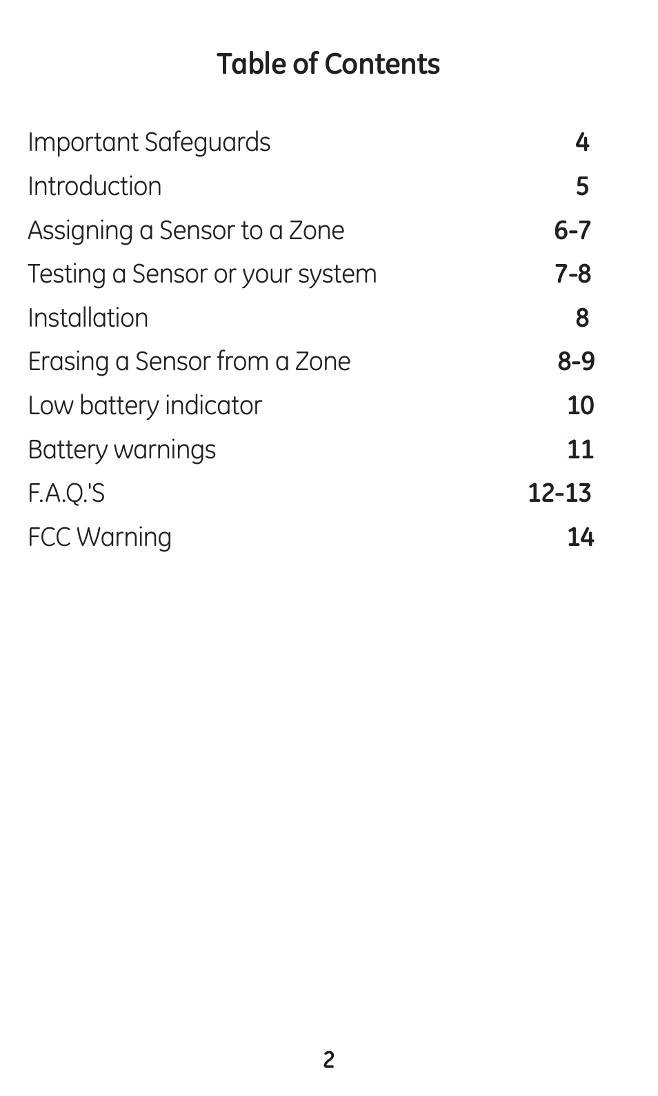 GE 45132 GE Choice Alert Motion Sensor User Manual | Page 2 / 16