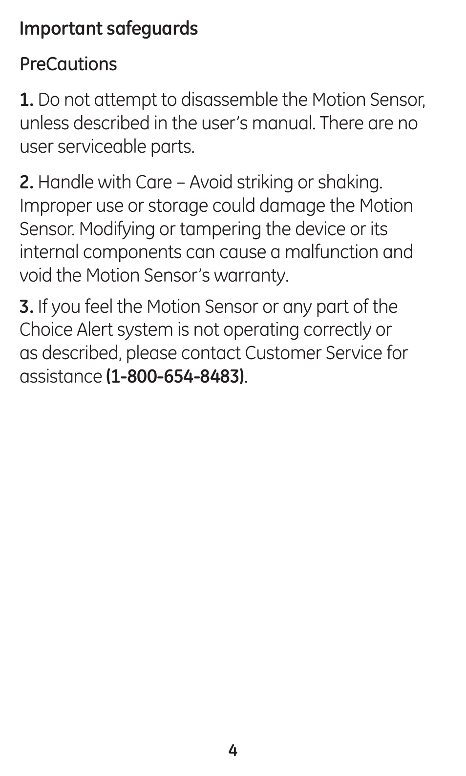 GE 45132 GE Choice Alert Motion Sensor User Manual | Page 4 / 16