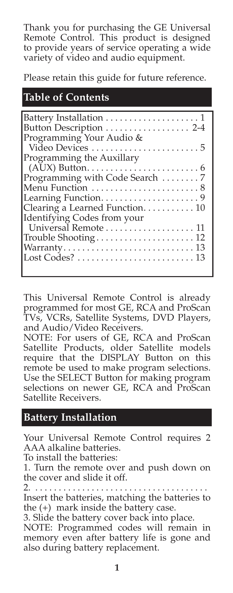 GE RM24973 User Manual | Page 2 / 28