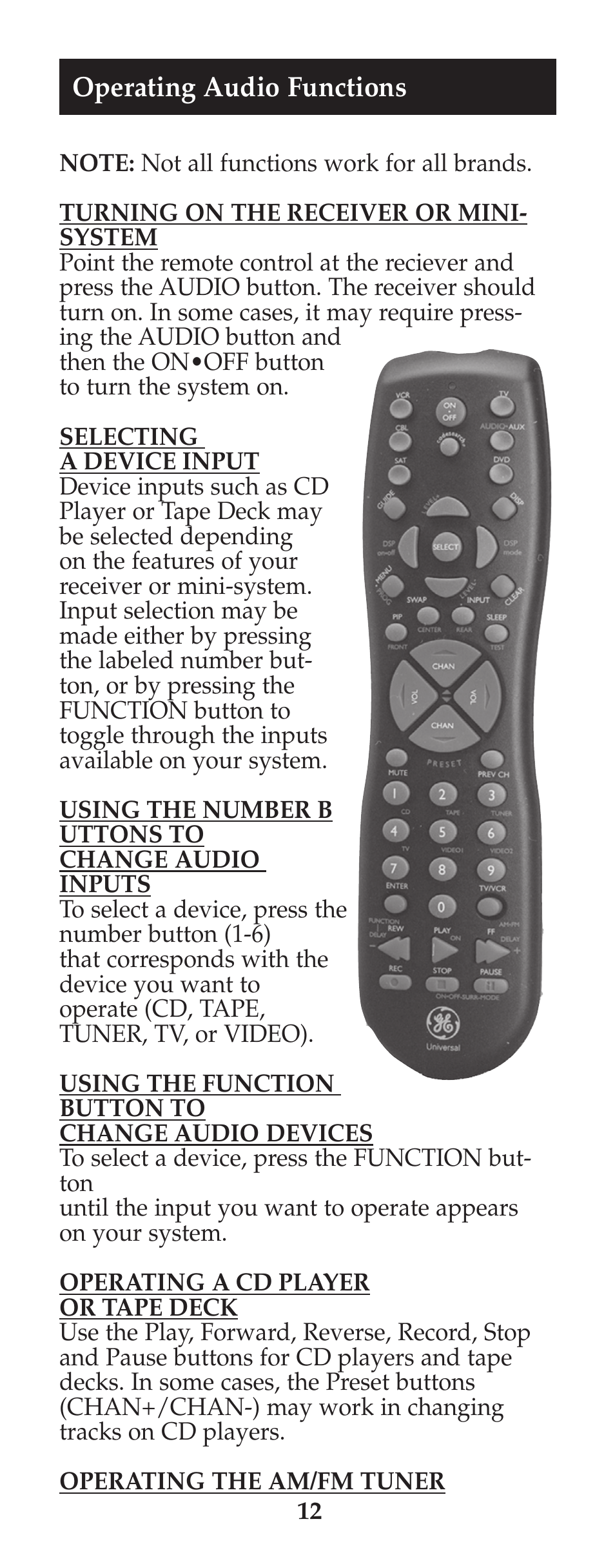 GE 94925 GE Universal Remote User Manual | Page 13 / 37