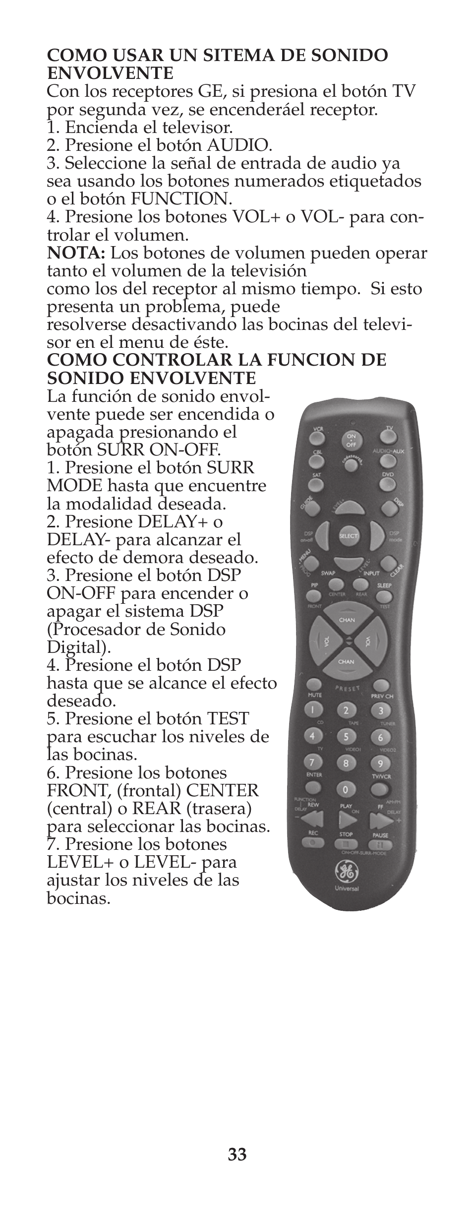 GE 94925 GE Universal Remote User Manual | Page 34 / 37