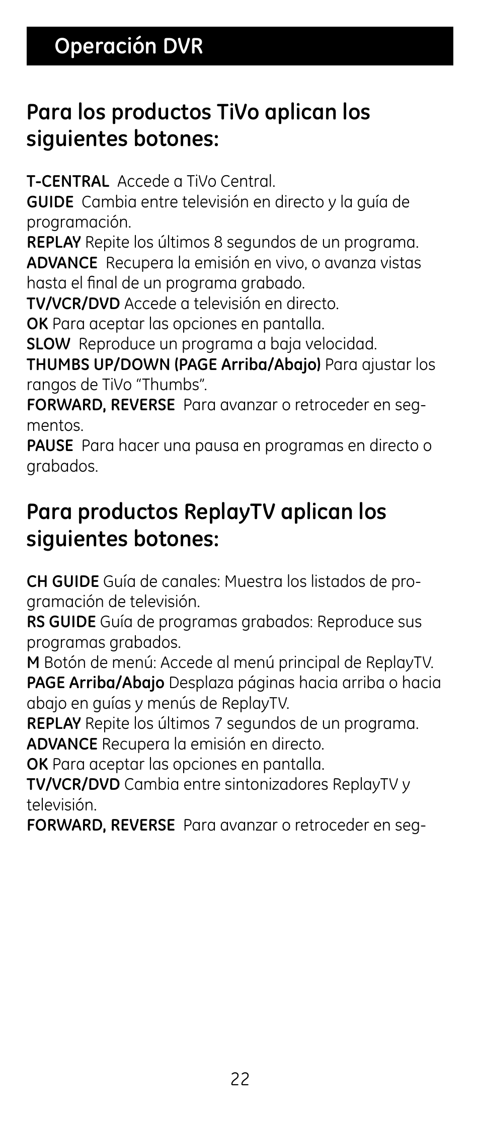 GE RM24974 User Manual | Page 22 / 31