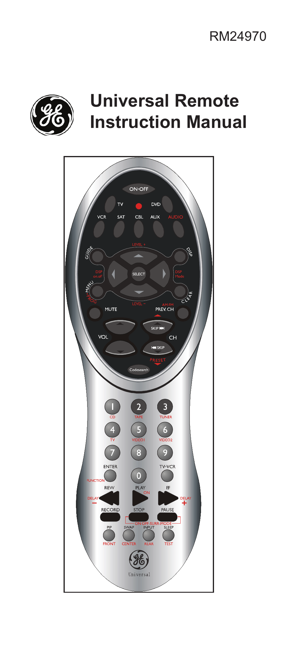 GE 24970 GE Universal Remote User Manual | 18 pages