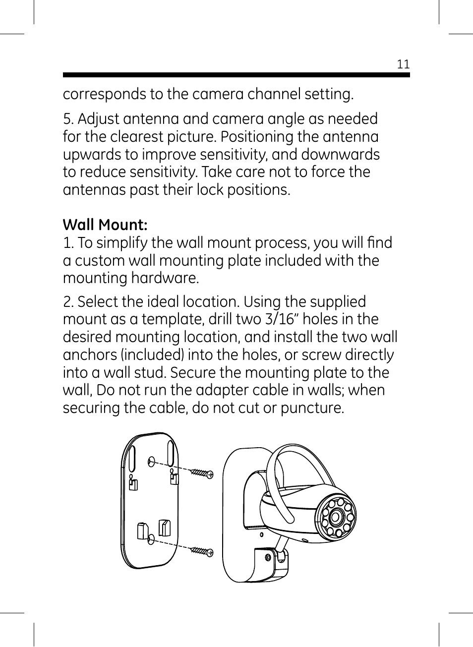 GE 45261 GE Wireless Color Camera with Portable LCD Monitor User Manual | Page 11 / 18