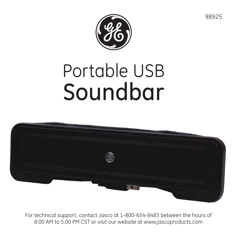 GE 98925 GE Portable USB Soundbar User Manual | 10 pages