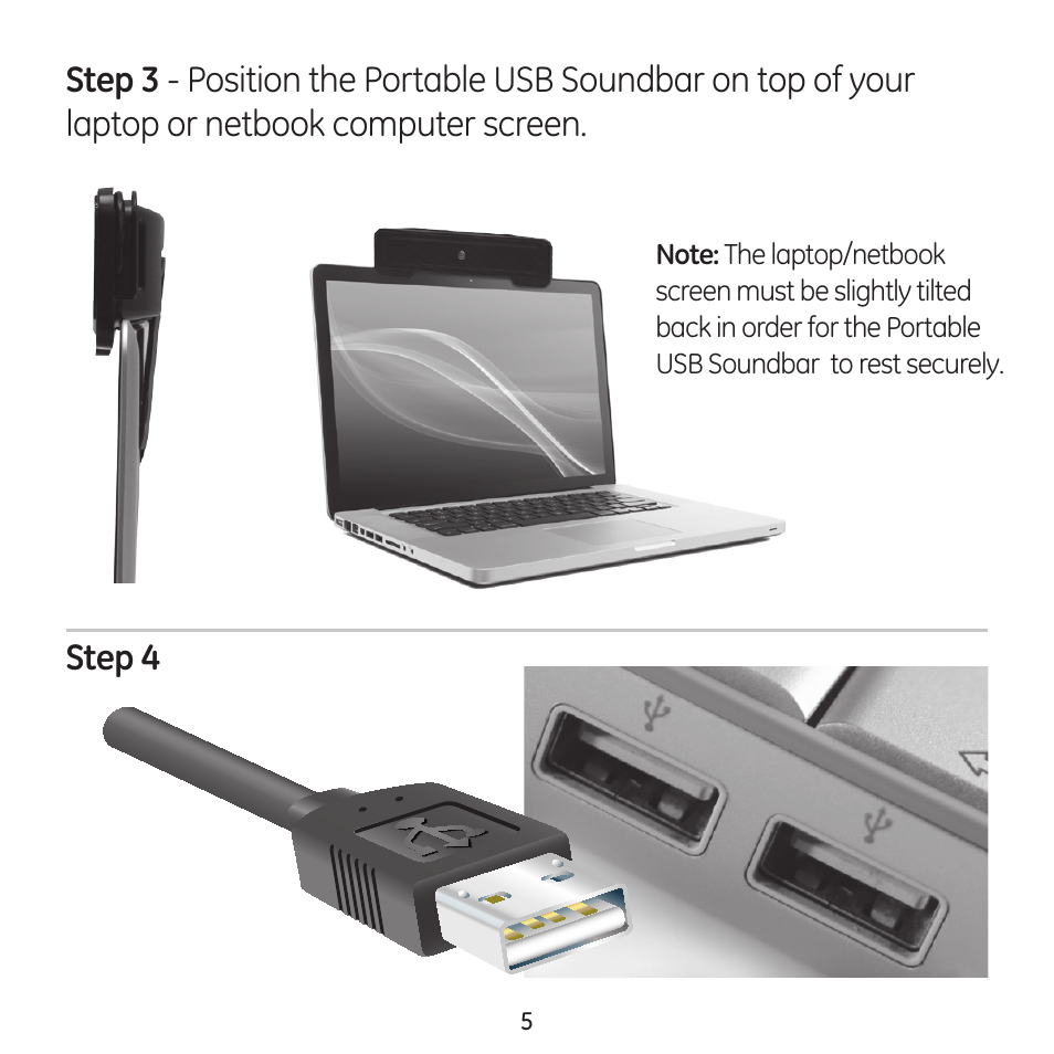 GE 98925 GE Portable USB Soundbar User Manual | Page 5 / 10