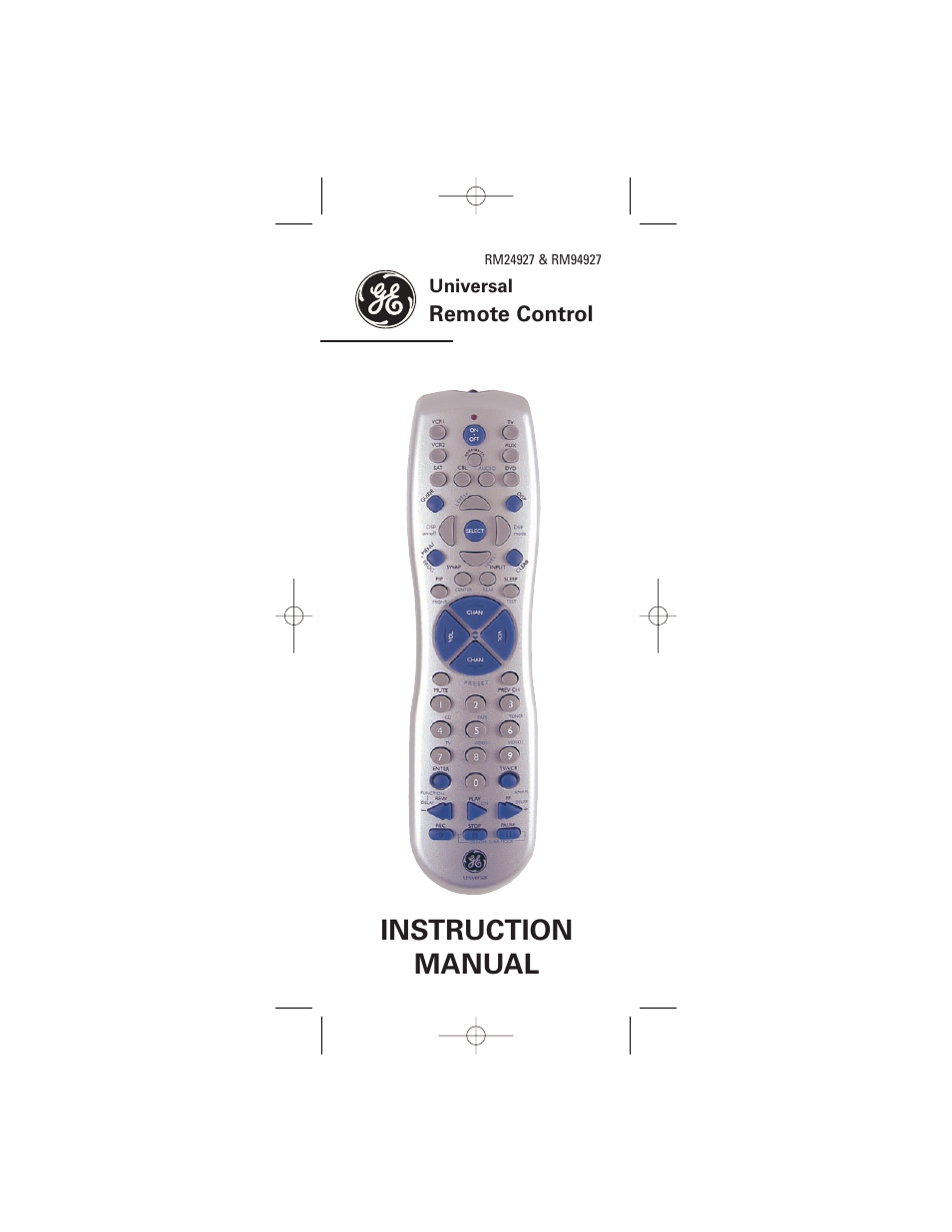 GE 24927 GE Universal Remote User Manual | 38 pages