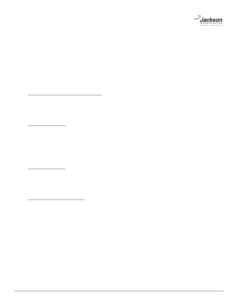 After maintenance actions, Special parts, Contact information | Jackson Conserver XL2-CMR User Manual | Page 6 / 6