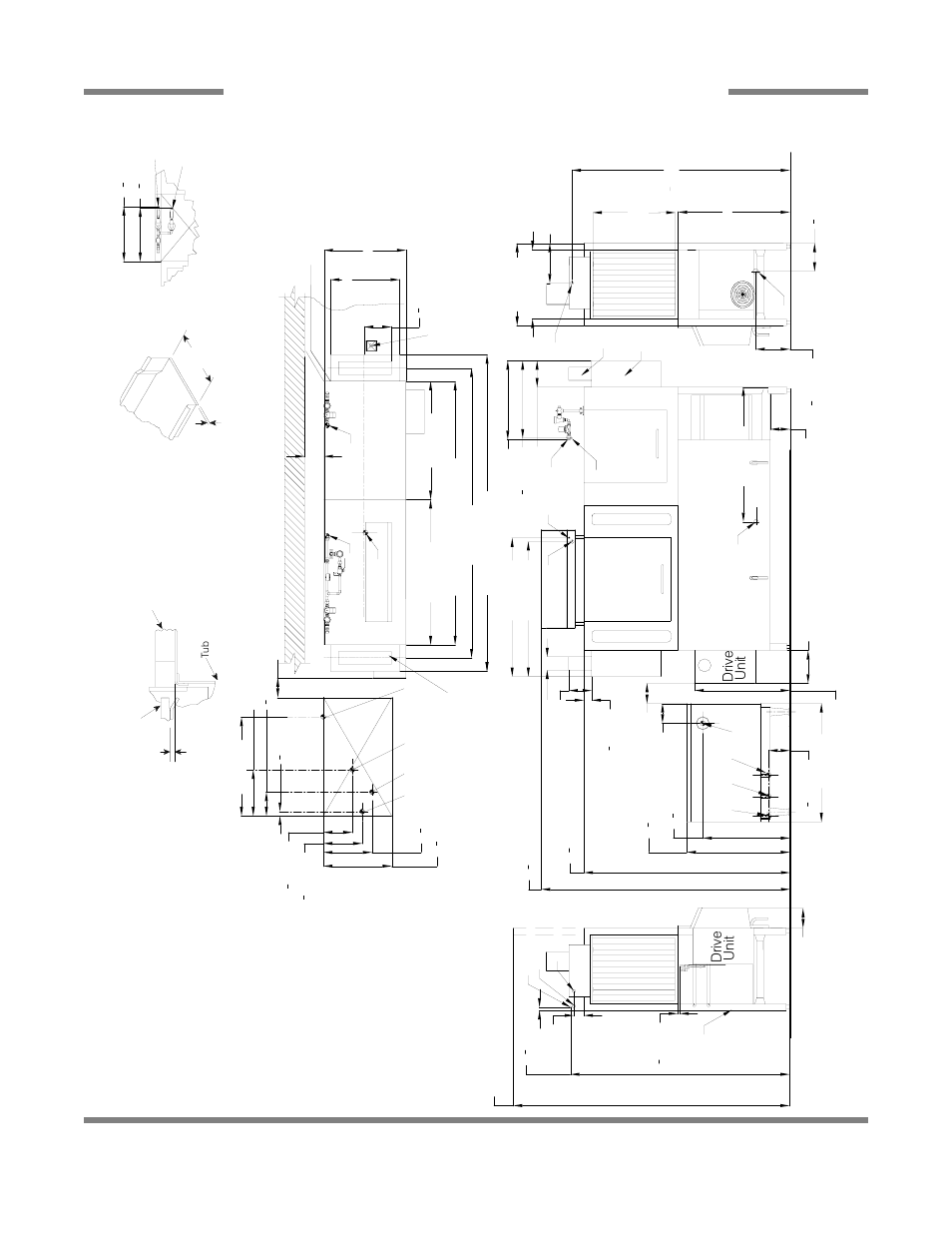Ri ght to left, Drive unit left sid e, Recom m ended table fabrication | Fron t view, Drive unit, Right sid e, Aj-80 gas - right to left 20 | Jackson RACK CONVEYOR DISHMACHINE SERIES AJ-44CS User Manual | Page 28 / 45
