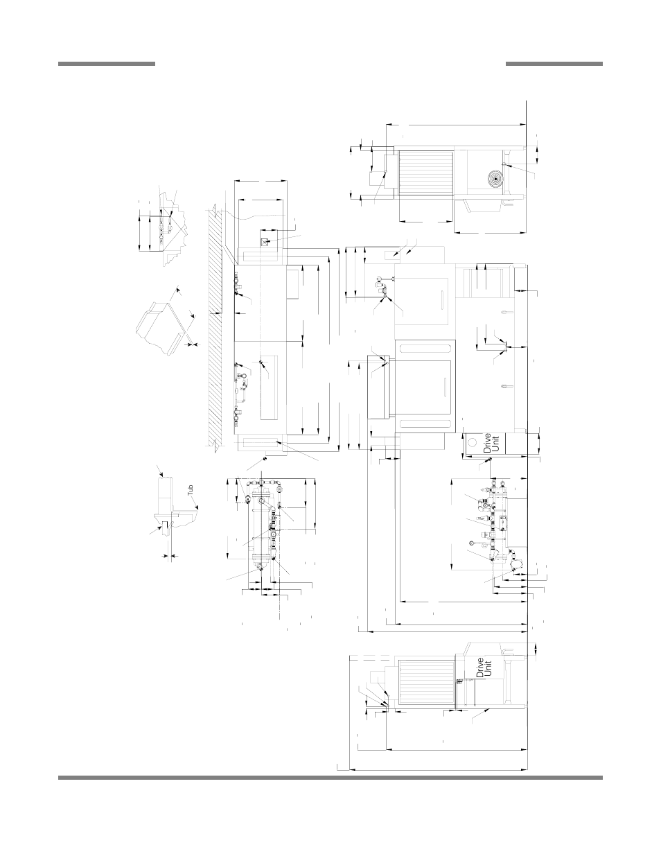 Right to lef t, Aj-80 steam - right to left 22, Drive unit left s ide | Recom m e nded table fabricat ion, Fr ont v iew, Drive unit, Rig h t sid e | Jackson RACK CONVEYOR DISHMACHINE SERIES AJ-44CS User Manual | Page 30 / 45