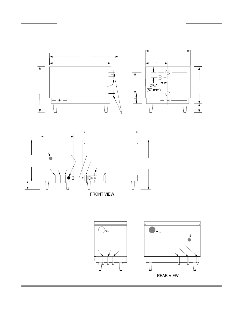 Inlet rear view outlet side view | Jackson RACK CONVEYOR DISHMACHINE SERIES AJ-44CS User Manual | Page 36 / 45