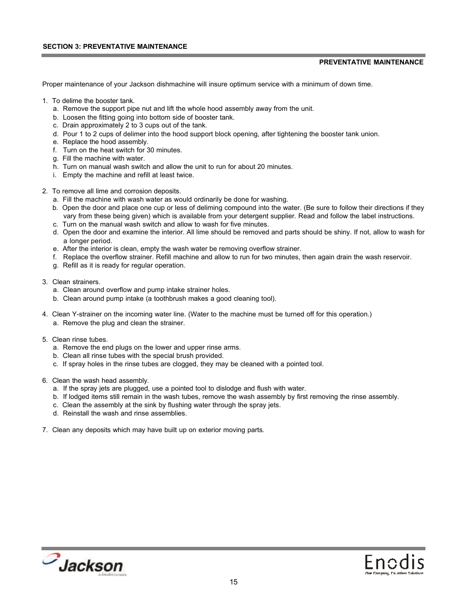 Preventative maintenance | Jackson 10A User Manual | Page 20 / 33