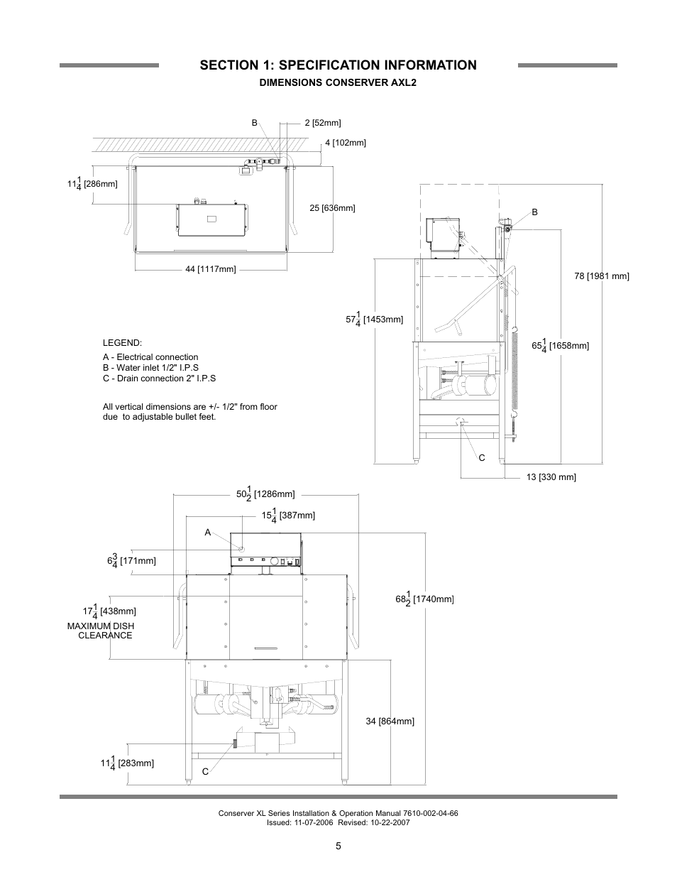 Jackson Chemical Sanatizing Singal and Dual Rack Upright Door Dishmachines CONSERVER XL2-CML User Manual | Page 12 / 94