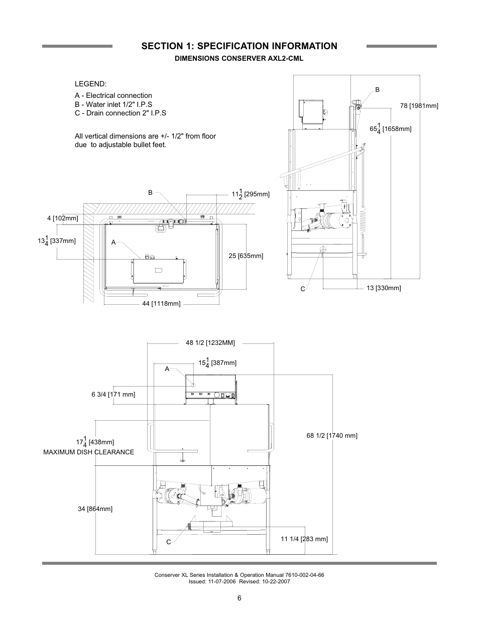 Jackson Chemical Sanatizing Singal and Dual Rack Upright Door Dishmachines CONSERVER XL2-CML User Manual | Page 13 / 94