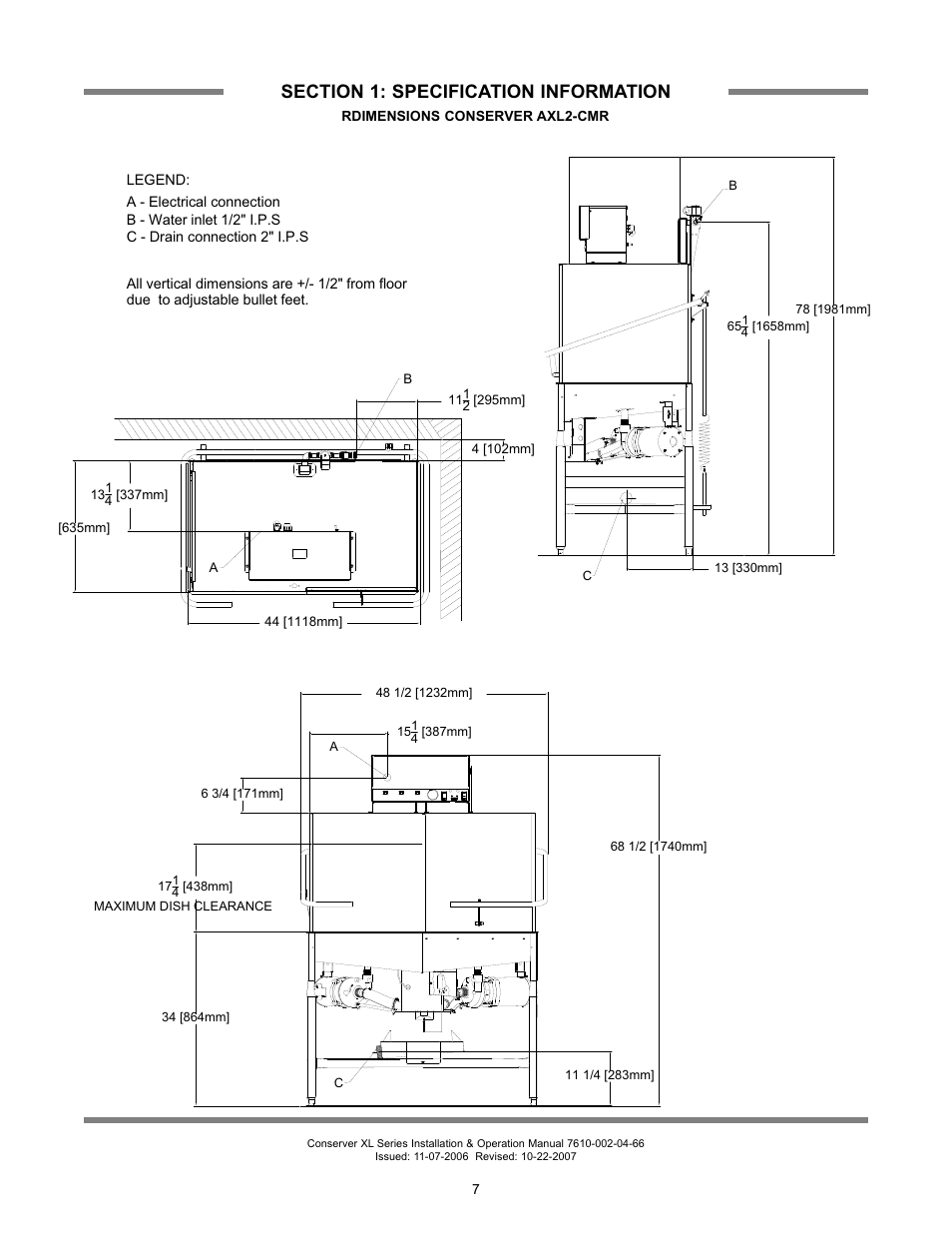 Jackson Chemical Sanatizing Singal and Dual Rack Upright Door Dishmachines CONSERVER XL2-CML User Manual | Page 14 / 94