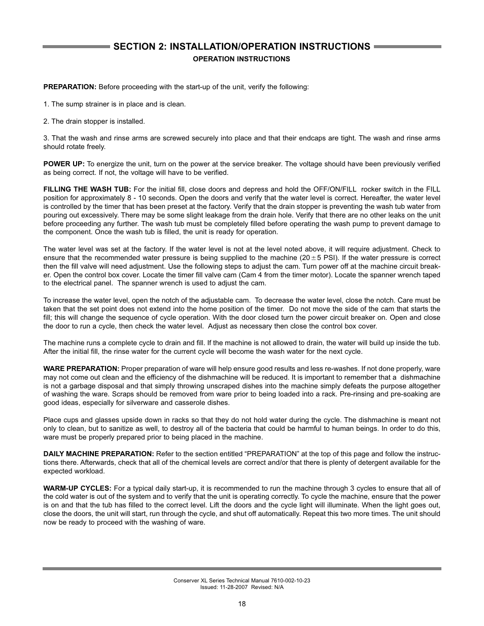 Jackson Chemical Sanatizing Singal and Dual Rack Upright Door Dishmachines CONSERVER XL2-CML User Manual | Page 25 / 94