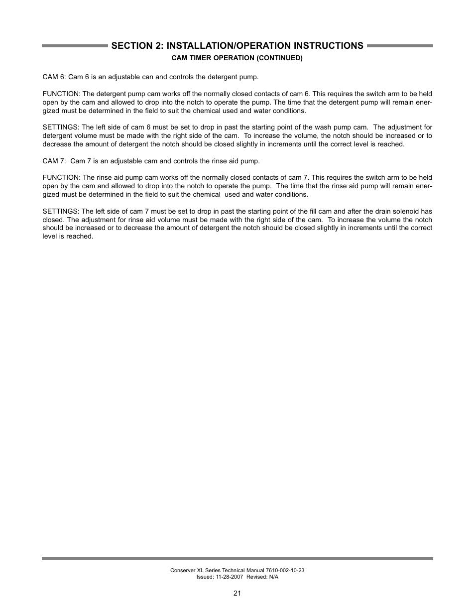 Jackson Chemical Sanatizing Singal and Dual Rack Upright Door Dishmachines CONSERVER XL2-CML User Manual | Page 28 / 94