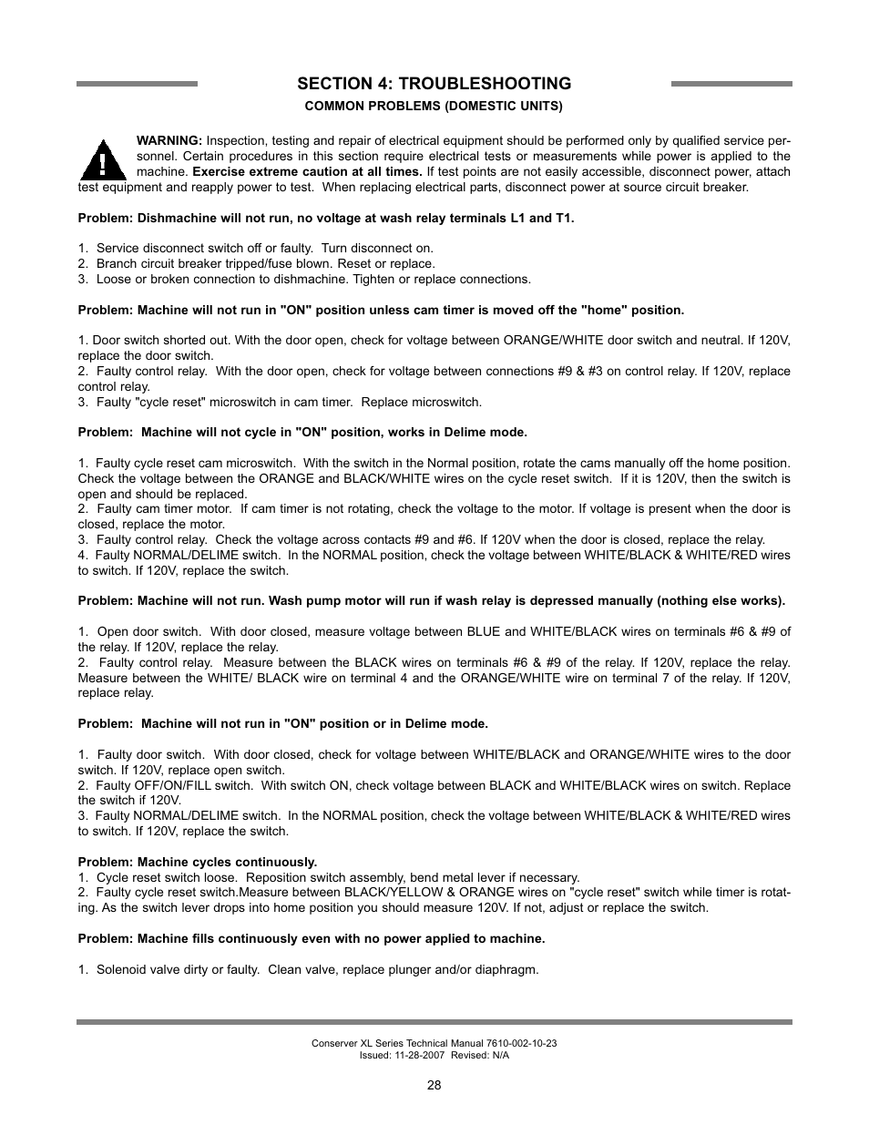 Jackson Chemical Sanatizing Singal and Dual Rack Upright Door Dishmachines CONSERVER XL2-CML User Manual | Page 35 / 94