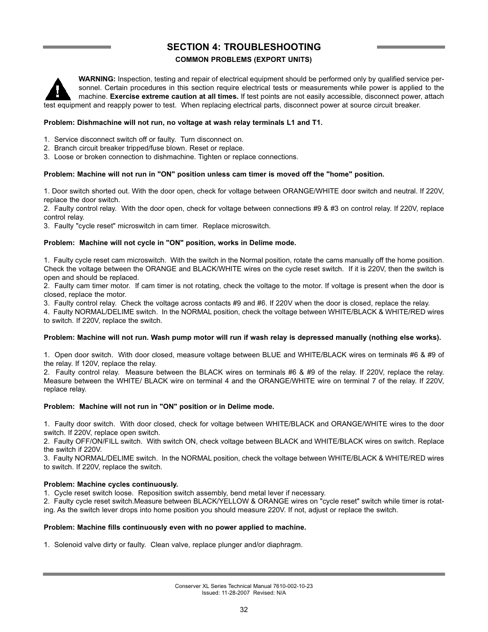 Jackson Chemical Sanatizing Singal and Dual Rack Upright Door Dishmachines CONSERVER XL2-CML User Manual | Page 39 / 94